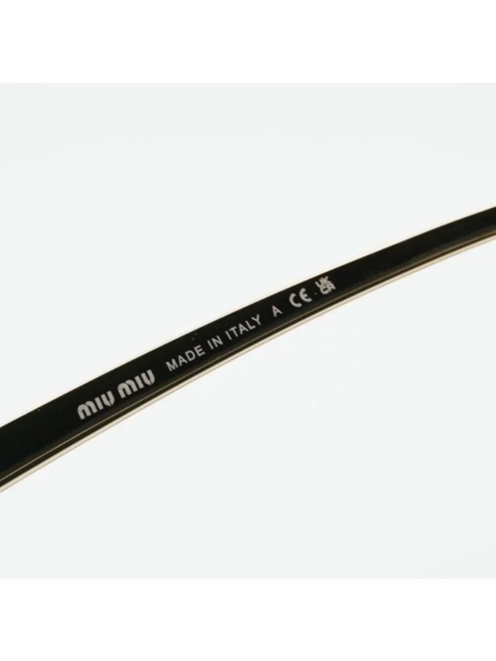 Miu Miu MUA56S 5AK20I Sunglasses Gold Geometric Frame, Purple Brown Lenses